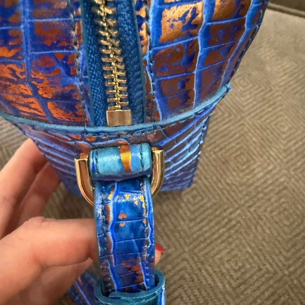 Brahmin Blue and Brown Crossbody Bag - Picture 6 of 7
